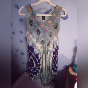 Rivieras Multicolor Tie-Dye Midi Dress